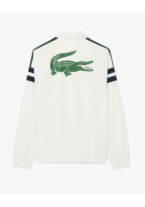 Tuta Lacoste uomo WH4766 Bianca design color block taffetà a rombi leggero stampa del coccodrillo sul retro LACOSTE | Tute | WH4766YVC