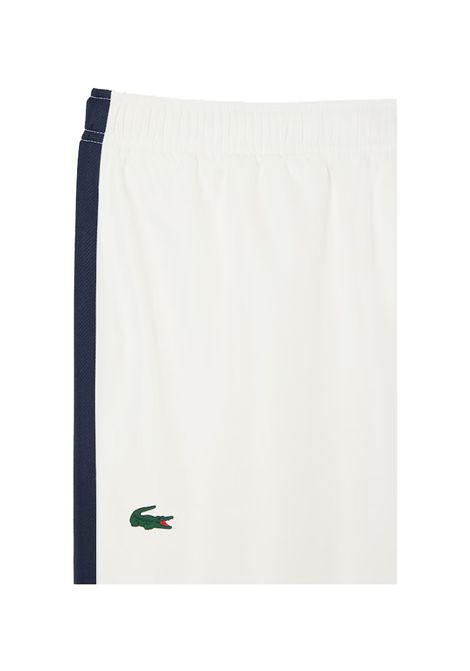 Tuta Lacoste uomo WH4766 Bianca design color block taffetà a rombi leggero stampa del coccodrillo sul retro LACOSTE | Tute | WH4766YVC