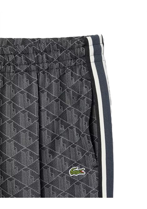 Pantalone LACOSTE uomo XH1440 Nero jacquard tasche a filetto coulisse con cordoncino in vita coccodrillo LACOSTE | Pantaloni | XH14404PC