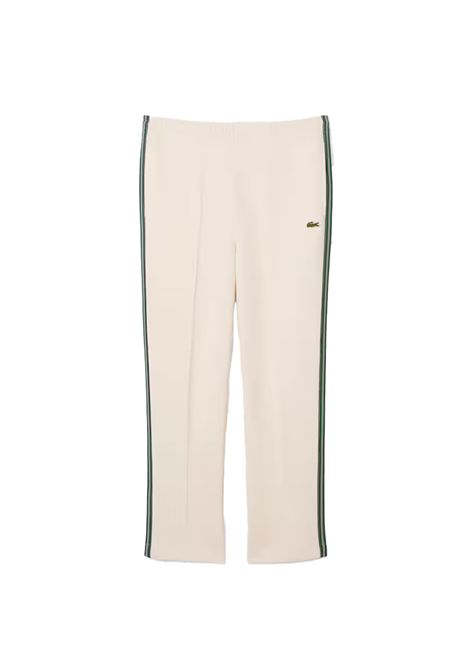 Pantalone Lacoste uomo XH5824 Beige felpati  jersey double face in cotone pannelli testurizzati a righe LACOSTE | Pantaloni | XH5824XFJ