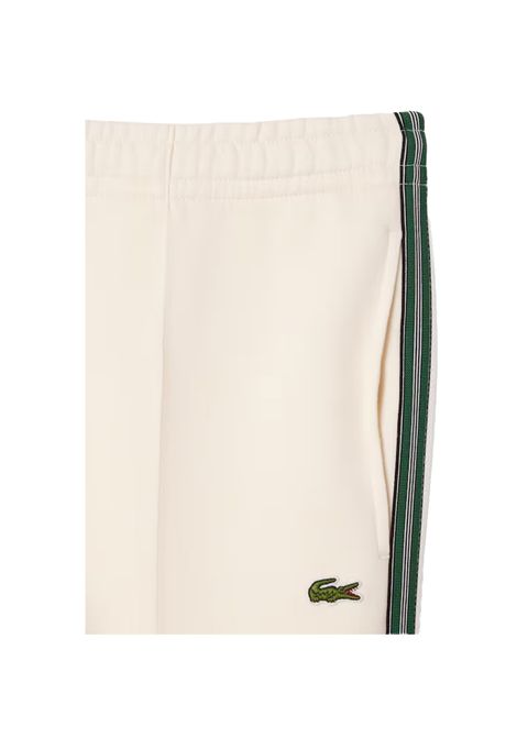 Pantalone Lacoste uomo XH5824 Beige felpati  jersey double face in cotone pannelli testurizzati a righe LACOSTE | Pantaloni | XH5824XFJ