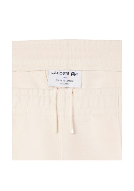Pantalone Lacoste uomo XH5824 Beige felpati  jersey double face in cotone pannelli testurizzati a righe LACOSTE | Pantaloni | XH5824XFJ