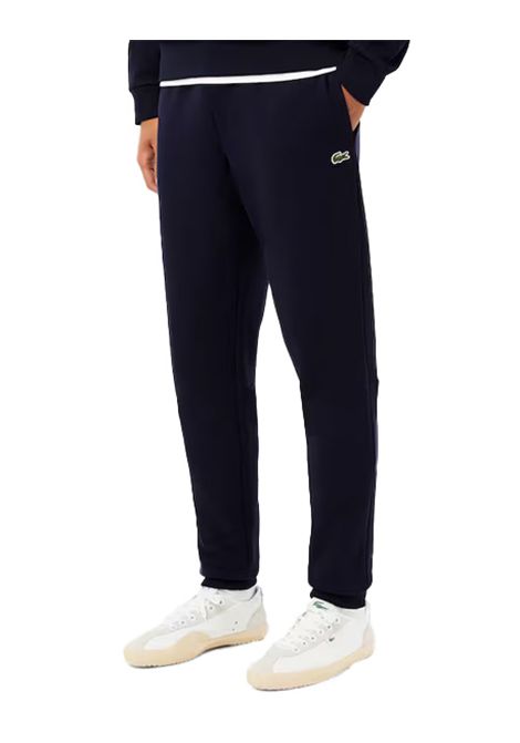 Pantalone LACOSTE uomo XH9624 Blu slim fit coulisse cotone polsini a costine LACOSTE | Pantaloni | XH9624166