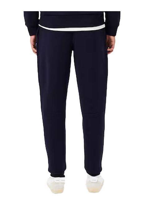 Pantalone LACOSTE uomo XH9624 Blu slim fit coulisse cotone polsini a costine LACOSTE | Pantaloni | XH9624166