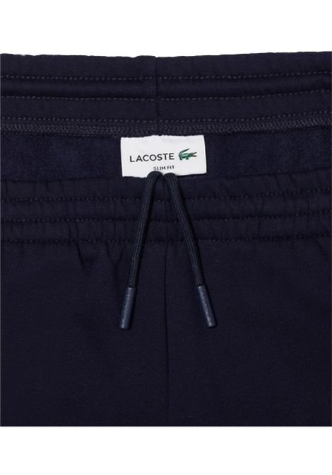 Pantalone LACOSTE uomo XH9624 Blu slim fit coulisse cotone polsini a costine LACOSTE | Pantaloni | XH9624166