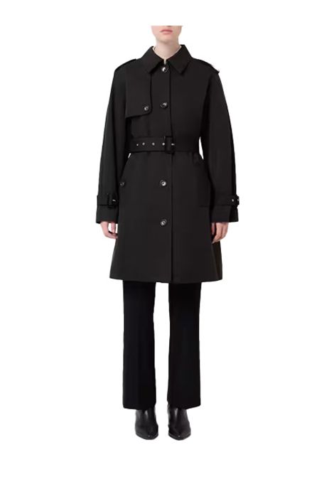 Trench Pennyblack Rigel donna 2521026043200 nero cotone antigoccia tasche cintura monopetto alamari impunture PENNYBLACK | Trench | 2521026043200004