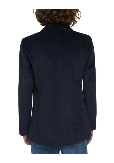 Blazer Pennyblack Calesse donna 2521046083200 blu velluto cotone doppiopetto revers tasche PENNYBLACK | Blazer | 2521046083200006