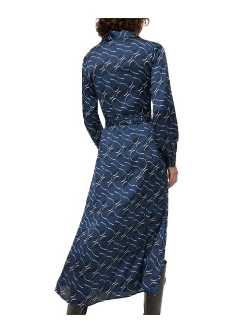 Abito Pennyblack Lione donna 2521226063200 blu fantasia a contrasto linee morbide fusciacche colletto aperto  scollo a v PENNYBLACK | Abiti | 2521226063200004