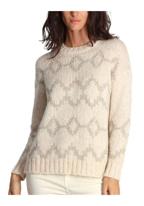 Maglia Pennyblack Ciad donna 2521366513200 Beige lurex scollo tondo linea mobida maniche lunghe PENNYBLACK | Maglie | 2521366513200001