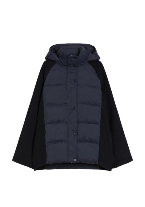 Giacca PENNYBLACK Euro donna 2521486043 Blu imbottita antigoccia opaco maniche e fianchi in panno misto lana collo alto maniche reglan chiusura con zip nascosta PENNYBLACK | Giacche | 2521486043006