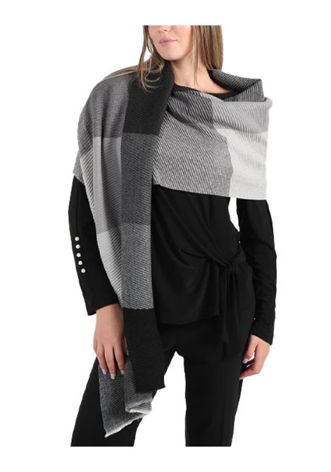 Stola Pennyblack Baita donna 2521546055270 Grigio quadri viscosa micro plissè PENNYBLACK | Stole | 2521546055270001