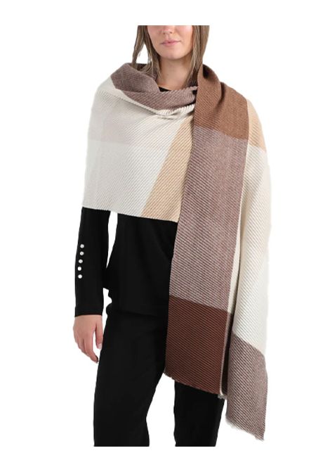 Stola Pennyblack Baita donna 2521546055270 Marrone quadri viscosa micro plissè PENNYBLACK | Stole | 2521546055270002