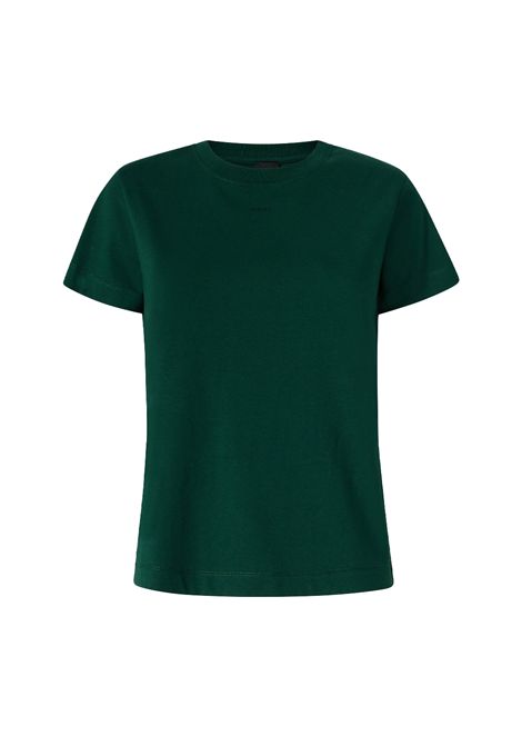 T-shirt Pinko donna 100373A2RE Verde stampa logo jersey di cotone lettering stampato PINKO | T-shirt | 100373A2REX19