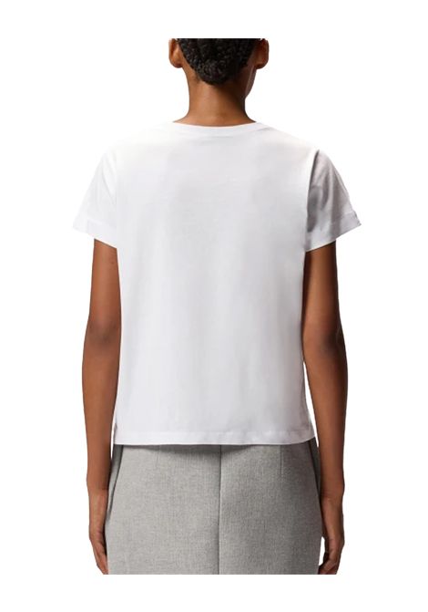 T-shirt Pinko donna 100373A2RE Bianca stampa logo jersey di cotone slim PINKO | T-shirt | 100373A2REZ04
