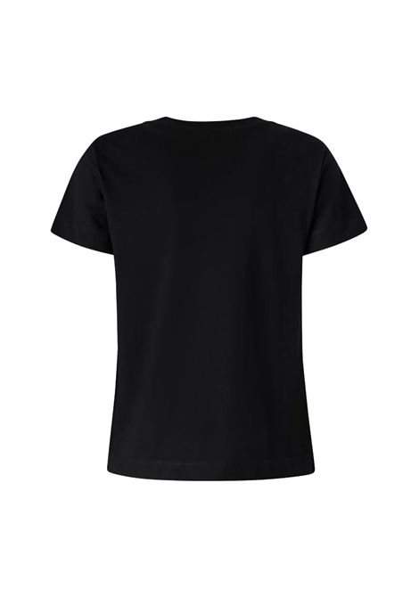 T-shirt Pinko donna 100373A2RE Nera jersey di cotone stampa logo manica corta slim PINKO | T-shirt | 100373A2REZ99