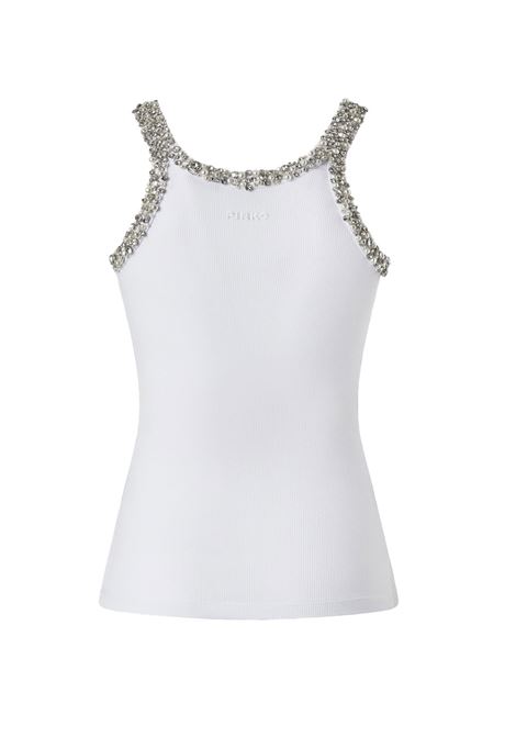 Canotta Pinko donna 104109A2TMZ04 Coriandoli Gioiello bianca PINKO | Canotte | 104109A2TMZ04