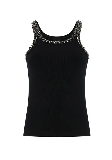 Canotta Pinko donna 104109A2TMZ99 Coriandoli Gioiello Nera PINKO | Canotte | 104109A2TMZ99