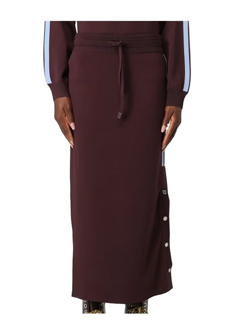 Gonna Pinko donna 105393A2FQ Bordeaux  in jersey lunga vita elasticizzata con coulisse bottoni applicati decorativi   PINKO | Gonne | 105393A2FQR57