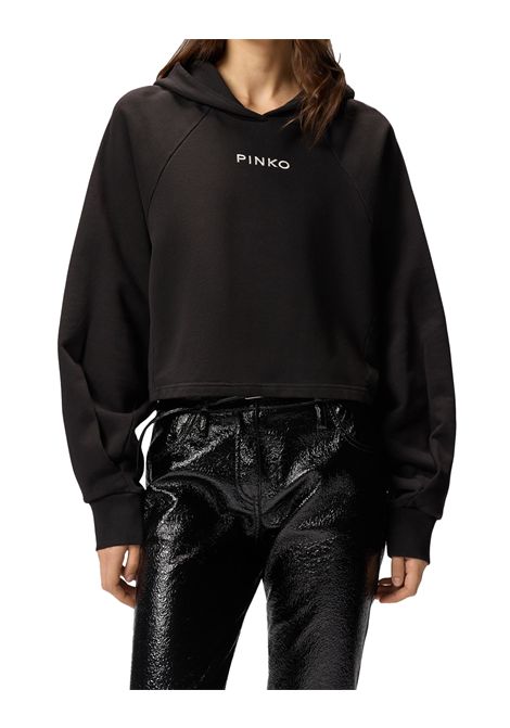 Felpa Pinko donna 105726A2URZ99 Mediocre Nera PINKO | Felpe | 105726A2URZ99