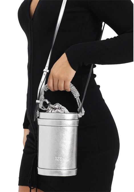 Borsa Pinko donna 105910A291ZZFN Mini bucket Argento PINKO | Borse | 105910A291ZZFN