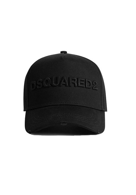 Cappello Dsquared2 uomo BCM002805C00001M084 nero logo ricamato DSQUARED2 | Cappelli | BCM002805C00001M084