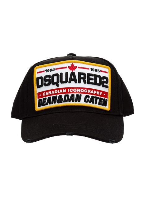 Cappello Dsquared2 uomo BCM035505C000012124 nero patch DSQUARED2 | Cappelli | BCM035505C000012124