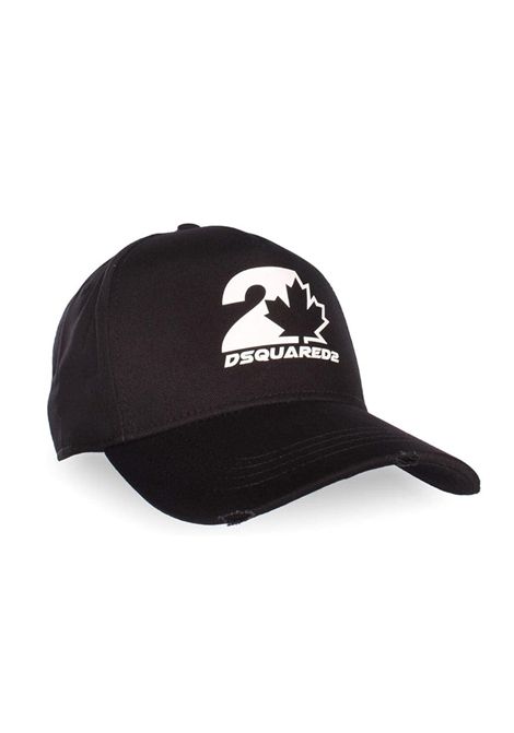 Cappello Dsquared2 uomo BCM070305C00001M063M063 nero stampa logo DSQUARED2 | Cappelli | BCM070305C00001M063M063