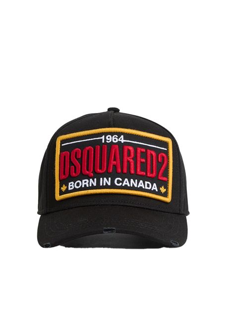 Cappello Dsquared2 uomo BCM073605C000012124 nero patch DSQUARED2 | Cappelli | BCM073605C000012124