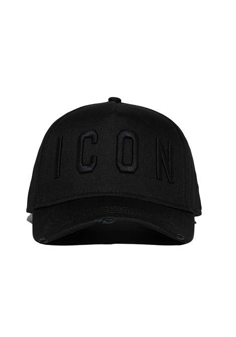 Cappello Dsquared2 uomo BCM400105C00001M084 nero icon ricamato nero DSQUARED2 | Cappelli | BCM400105C00001M084