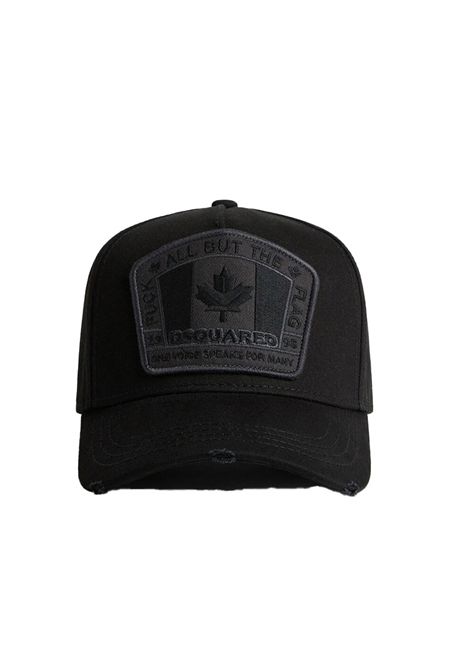 Cappello Dsquared2 uomo BCM401105C00001M436 nero canada flag DSQUARED2 | Cappelli | BCM401105C00001M436