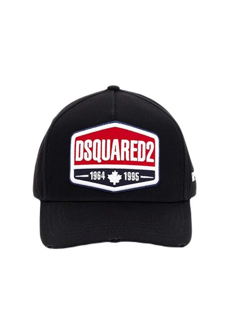 Cappello Dsquared2 uomo BCM044005C000012124 nero patch DSQUARED2 | Cappelli | BCM044005C000012124