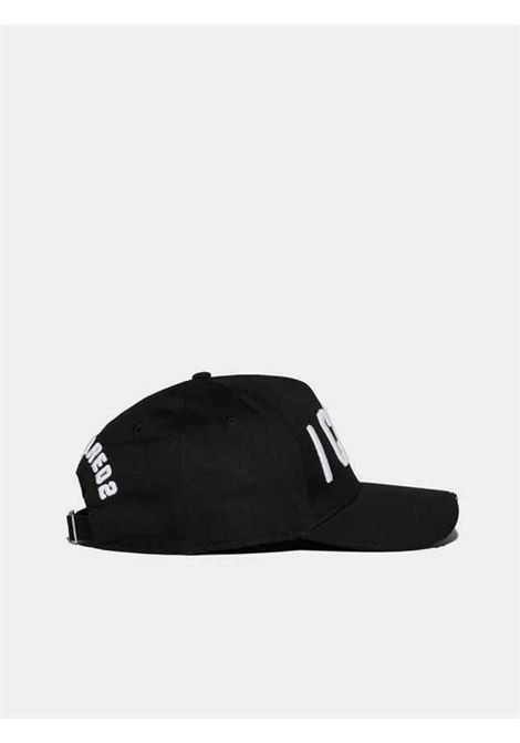 Cappello Dsquared2 uomo BCM400105C00001M063 nero logo lettering ricamo DSQUARED2 | Cappelli | BCM400105C00001M063