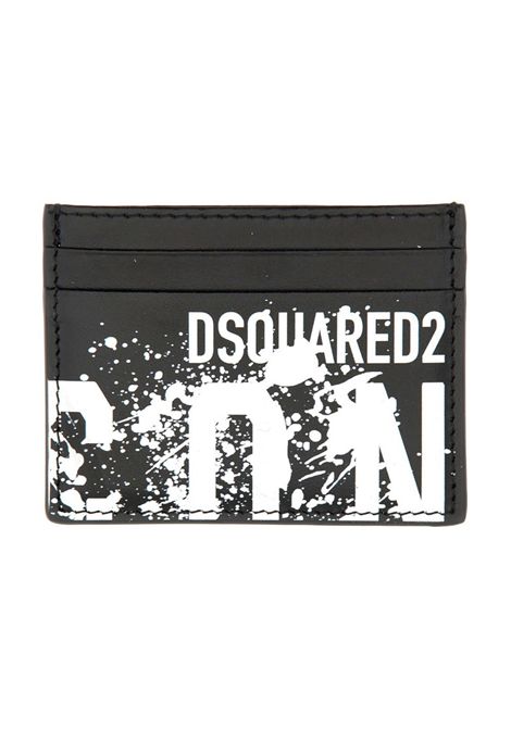 Portacarte Dsquared2 uomo CCM002101500483 Nero effetto splash logo icon DSQUARED2 | Portacarte | CCM0021015004832124