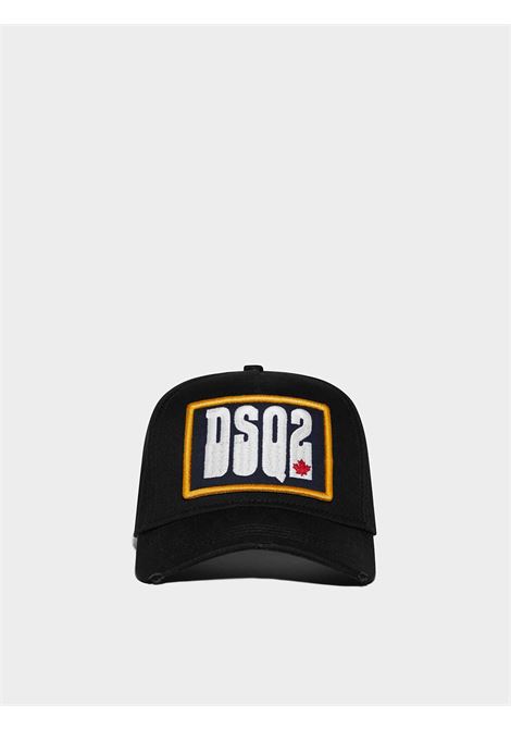 Cappello Dsquared2 uomo BCM068205C00012 nero patch DSQUARED2 | Cappelli | BCM068205C00012
