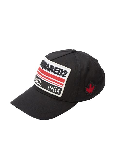 Cappello Dsquared2 uomo BCM051605C00001M90 nero patch DSQUARED2 | Cappelli | BCM051605C00001M90