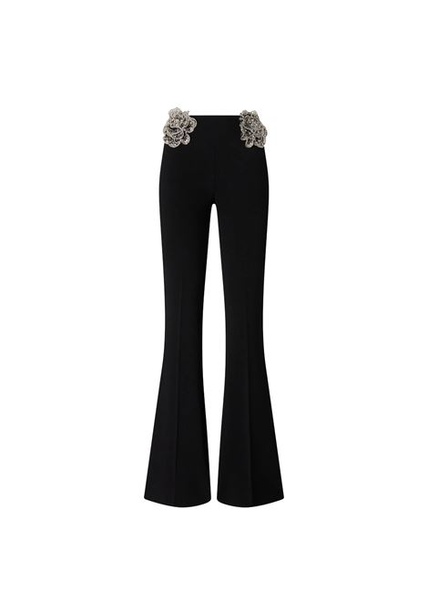 Pantaloni donna Pinko 106445A31P Cocomero nero rose gioiello ricamate PINKO | 106445A31PZ99