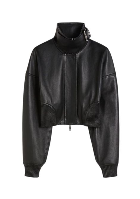 Giacca Sportmax donna 2612441011600 002 Ossido in pelle Nero SPORTMAX | 2612441011600002