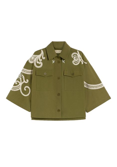 Giacca WEEKEND donna COMO 2615041012600 Verde boxy colletto a camicia maniche ampie tasche spacchi WEEKEND | 2615041012600001