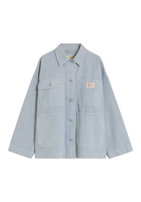 Giacca WEEKEND donna ALBUM 2615041101600 Azzurra canvas linea ampia colletto a camicia tasche WEEKEND | 2615041101600002